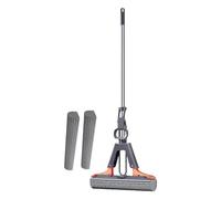 Floor Roll Mop, Squeeze Mop with Adjustable Handle for the Floor, Includes 2 Sponge Heads, Absorbent Mop with Hanging for Balcony and Kitchen