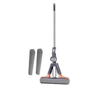 Floor Roller Mop，Adjustable Handle Floor Mops，PVA Sponge Squeeze Roller Mop，Efficient Cleaning Absorbent，with 2 Sponge Head Refills ，Self-Squeeze Wring Out，for Hardwood, Tile, Living Room, Balcony,Etc