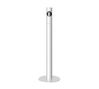 Floor Round Stainless Steel Baked Enamel Ash Pillar, Hotel Lobby Cigarette Butt Collection Column Outside(White)