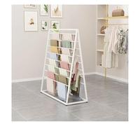 Floor Scarf Display Rack - LOFT Metal Shelf Double Sided, For Displaying Silk Scarfs Fabric Towel Paper, Metal Hijab Hangers, Silk Scarf Blanket Rack(White,150x50x145cm)