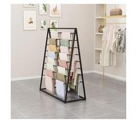 Floor Scarf Display Rack - LOFT Metal Shelf Double Sided, For Displaying Silk Scarfs Fabric Towel Paper, Metal Hijab Hangers, Silk Scarf Blanket Rack(Black,100x50x145cm)