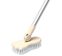 Floor Scrub Brush Bathroom Bathtub Shower Tile Grout Scrubber Rotatable 5.9inches Wide 47.2inches Long Handle Indoor Kitchen Push Broom Scrubbing Cleaning Brush for Hard to Reach Areas