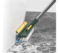 Floor Scrub Brush with Long Handle,3 in 1 Multifunction Scrape Cleaning Brush,180°Rotating Stiff Bristle Floor Brush for Cleaning Wall Corner Patio Bathroom Garage Kitchen Wall Deck Tub Tile (Green)