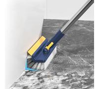 Floor Scrub Brush with Long Handle,3 in 1 Multifunction Scrape Cleaning Brush,180°Rotating Stiff Bristle Floor Brush for Cleaning Wall Corner Patio Bathroom Garage Kitchen Wall Deck Tub Tile (Blue)