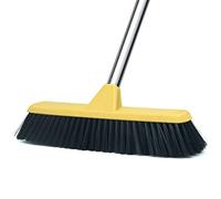 Floor Scrubbing Brush with Soft Bristles - 12.2 inch Wide - Floor Scrubber Indoor Long Handle Cleaning Brush Push Broom for Home Kitchen Bathroom Tub Decking Patio Grout Tile Carpet Wood