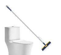 Floor Scrubbing Brush with Squeegee, Floor Brush with Squeegee | Grout Scrubber | 180° Rotating Rigid Bristle Brush, V Shape Brush for Shower and Cleaning