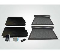 Floor Sensor Pressure MAT Alarm System Mat On Guard IP300DCM Double EXIT & Cover MATS for The Elderly and Dementia Care with Portable & Plug-in Receivers with Cover Mats. (Grey)