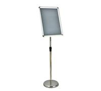 Floor Sign Holder Both Vertical and Horizontal View Displayed Snap Open Frame with Safety Corner for School Church Business A3 Silver Rounded-corner style