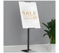 Floor Sign Holder Stand with Adjustable Pedestal and 355° Rotation for Versatile Display in Various Settings