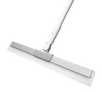 Floor Squeegee, Adjustable Long Handle Shower Cleaner Floor Squeegee Broom for Wet Room Water Dust Hair Removal, White