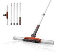 Floor Squeegee Broom,Rubber Broom with Adjustable Aluminium Long Handle