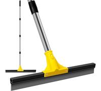 Floor Squeegee for Concrete and Tile Cleaning, 30'' Heavy Duty Rubber Wiper with 60'' Long Adjustable Handle Water Scraper for Bathroom Tile Shower Glass Pool Garage Glass Deck, Window Cleaning