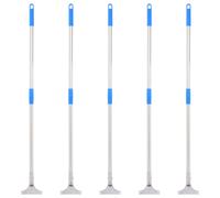 Floor Squeegee Handle 119.5 cm Silver Blue Steel Plastic Non-Slip Pack of 5 Ø3cm