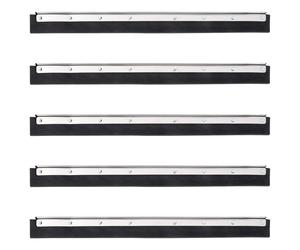 Floor squeegee head 5pcs Silver/Black 55x2x5cm Steel & Rubber Durable Heavy-Duty