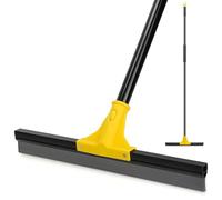 Floor Squeegee Heavy Duty, 45 cm Rubber Squeegee Broom with Long Telescopic Handle 150cm, Scrape-r Broom for Cleaning Garage Bathroom Glass Window Tile, Efficient Water & Dirt Removal(COLOR:Yellow)