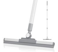 Floor Squeegee with 180° Rotating Head, Squeegee for Floor with 52'' Long Handle, Squeegee Broom, Squeegee for Window Cleaning, Bathroom Tile, Garage Concrete, Deck, Shower Glass (White)