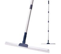 Floor Squeegee with 4-Piece Collapsible Handle, 45cm Rubber Squeegee Broom, 180° Rotating Heavy Duty Squeegee for Bathroom, Shower, Garage, Window, Tile Cleaning