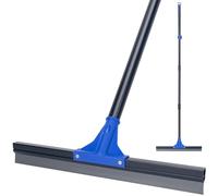 Floor Squeegee with Telescopic Long Handle 59'', Heavy Duty 18" Rubber Wiper Broom for Concrete, Bathroom Tile, Garage, Deck