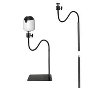 Floor Stand Mount for Monitor with 360-Degree Rotating Gimbal, Black Height Adjustable 27''-74.8'' Security Camera Floor Holder, Compatible with 1/4" Screw Hole Pet Cameras