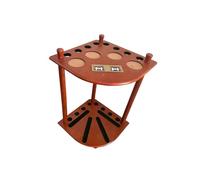 Floor Stand Wood Billiard Rack Holds 8 Cues, Easy Install Pool Cue Rack, Includes Score Counters, Ideal for Game Room(Color1)