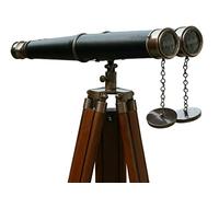 Floor Standing Admirals Bronzed with Leather Binoculars 62"- Nautical Telescope