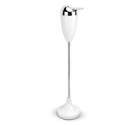 Floor Standing Ash Tray with Lid, Height Adjustable Ashtray Smokeless Odorless Indoor Outdoor Windproof Ash Tray for Home Patio Cigarettes Ash Butt Disposal(White)