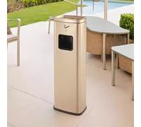 Floor Standing Ashtray and Trash Can - Large Square Free-Standing Cigarette Butt Station for Commercial and Outdoor Use