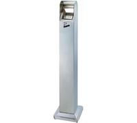 Floor Standing Ashtray - Outdoor Cigarette Container, Windproof and Rainproof, Metal Construction, 6.5L Capacity, Stainless Steel Design