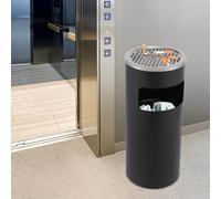 Floor Standing Ashtray, Silver Ash Tray Litter Bin, Outdoor Stainless Steel Cigarette Bin Standing Ashtray with Trash Can for Shopping Mall Hotel Lobby