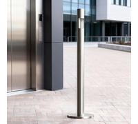 Floor Standing Ashtray, Stainless Steel Vertical Trash Can, Waterproof Trash Bin Container for Outdoor Commercial Gardens Porch Hotel Garage Shopping Center