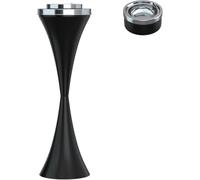 Floor Standing Ashtray with Lid, Stainless Steel Smoking Ash Tray (Black)