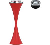 Floor Standing Ashtray with Lid, Stainless Steel Smoking Ash Tray (Red)
