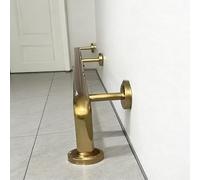 Floor Standing Bar Foot Rest Brushed Gold, Complete Foot Rail System with Tubing, Custom Railing Kits Wall Mount Balustrade, for Indoor Outdoor(142in(361cm))