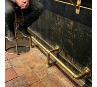 Floor Standing Bar Foot Rest Round Tube, Gold Bar Foot Rail Kit with Brackets Hardware and Screws, Heavy Duty Undercounter Footrest Pole Counter(4.9ft/149cm)
