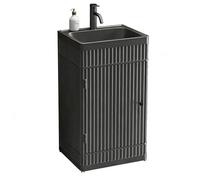 Floor Standing Basin Sink, One Piece Vanity Cabinet, Industrial Style Washroom Sink for Bar, Restaurant