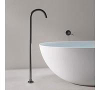 Floor Standing Bath Tap Concealed Gooseneck Bath Shower Mixer Tap Wall Mounted Single Lever,Grey