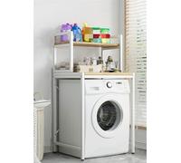 Floor-Standing Bathroom Storage Shelf 3-Tier Adjustable nizer with Feet White Washing Machine Rack for Balcony 70 x 60 x 145 cm Space-Saving Solution