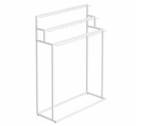 Floor Standing Belt Rack Metal Closet nizer for Ties Scarves & Purses Display Stand for Retail Clothing White 100x40x150cm & Stylish Storage Solution