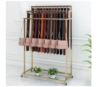 Floor Standing Belt Rack with Hooks for Jewelry and Accessories, Movable Display Stand for Retail Shop or Closet Organization, Space-Saving Scarf and Purse Shelf