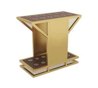Floor-Standing Billiard Cue Rack for 12 Sticks, No Installation Required, Iron Frame & Wooden Board, Black