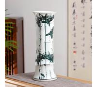 Floor Standing Ceramic Umbrella Holder Umbrella Vase Decor Ceramic Umbrella Stand Indoor Entryway Bamboo Style Storage Bucket Ornaments for Home Office Florist.(Ink Bamboo,48x17CM/18.9x6.7IN)