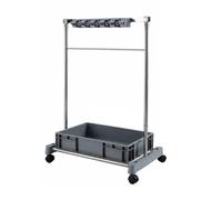 Floor Standing Cleaning Tool Cart,Broom Rack Orga - Floor Standing Tool Cart with Wheels and Drain Basin for Long Handled Tools, Rakes, and Brooms - Ideal Cleaning Supplies Storage Solution