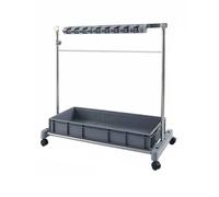 Floor Standing Cleaning Tool Cart,Broom Rack Orga - Floor Standing Tool Cart with Wheels and Drain Basin for Long Handled Tools, Rakes, and Brooms - Ideal Cleaning Supplies Storage Solution