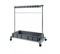 Floor Standing Cleaning Tool Cart,Broom Rack Orga - Floor Standing Tool Cart with Wheels and Drain Basin for Long Handled Tools, Rakes, and Brooms - Ideal Cleaning Supplies Storage Solution