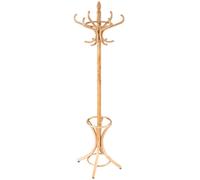 Floor Standing Coat Jacket Stand Solid Wood Hanger with Umbrella Rack