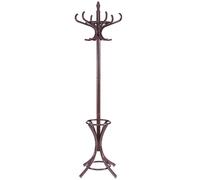 Floor Standing Coat Jacket Stand Solid Wood Hanger with Umbrella Rack