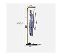 Floor-Standing Coat Rack Floor Hanging Clothes Rack Bedroom Simple Coat Rack Home Living Room Clothes Rack Single Rod Type Shelf Coat Rack, Floor-Standing(Black+White,150cm)