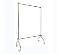 Floor Standing Coat Rack Movable Clothing Rack Stainless Steel Single Rod Clothes Rail for Bedroom Store Display, 100x40x150 cm