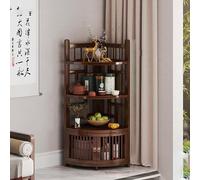 Floor Standing Corner Storage Organizer - Curved Profile Design Space Saver for Living Room - Versatile Sideboard Cabinet, Ideal for Antique and Porcelain Storage