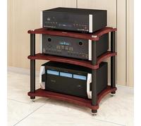 Floor-Standing Gaming Shelf - Walnut Audio Rack & Media Stand Easy to Assemble Space-Saving Storage for Living Room Gaming & Recording (60x48x62cm)